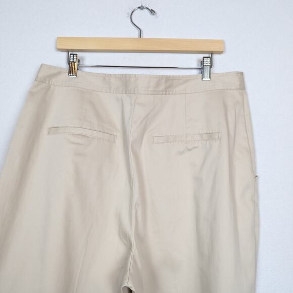 Rebecca Taylor Women's Beige Tapered Cropped Ankle Dress Pants Size 16 - Picture 5 of 9